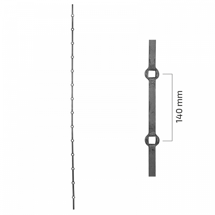 Кованая балясина 14x14 mm L2000 mm