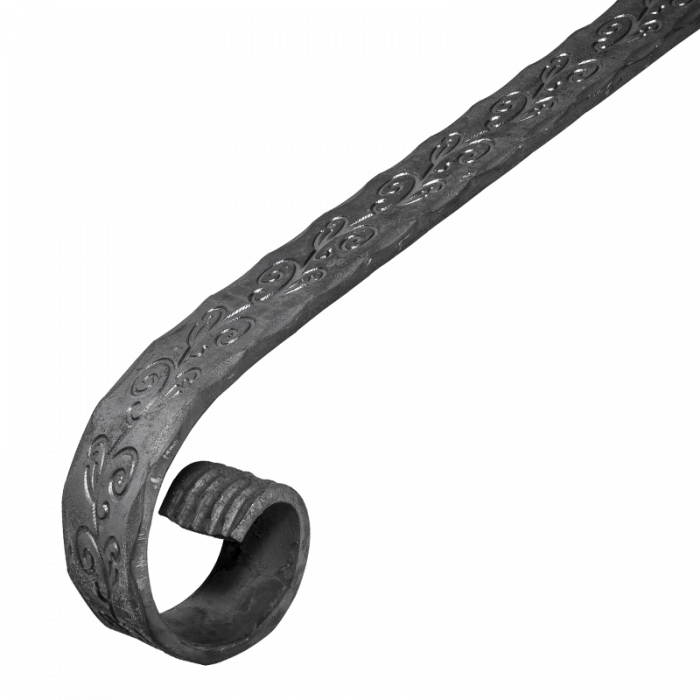 Forged steel handrail ending 40x8 mm H100 x L350 mm
