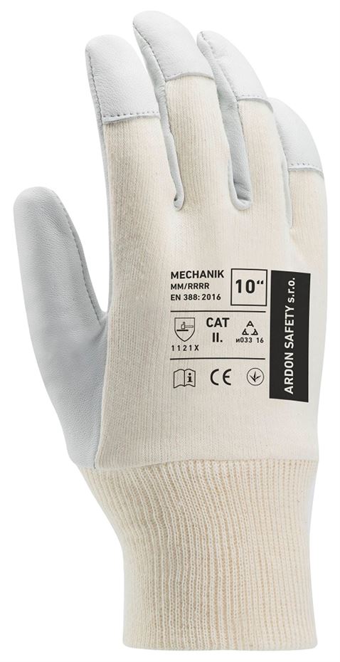 Leather gloves size 10 ( cotton bracelet )