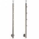 [i31.1797.4BS] INOX Margu statnis, ar 4 šķērstieņu turētājiem, D42,4 H1130mm, AISI 304