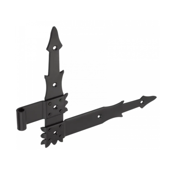 Angled hinge black D9 x H220 x L295 x 2.8 mm (Left)