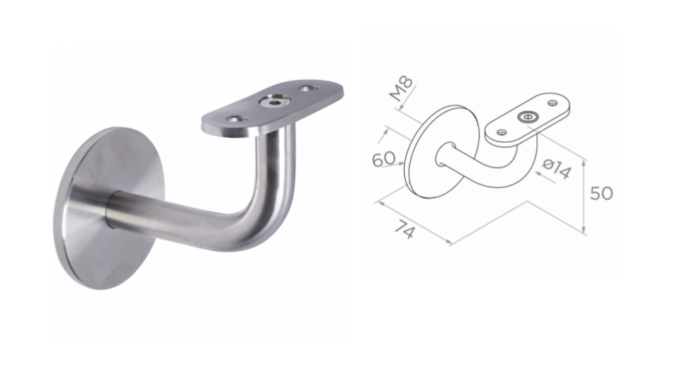 Handrail holder 42,4 D60 AISI 304