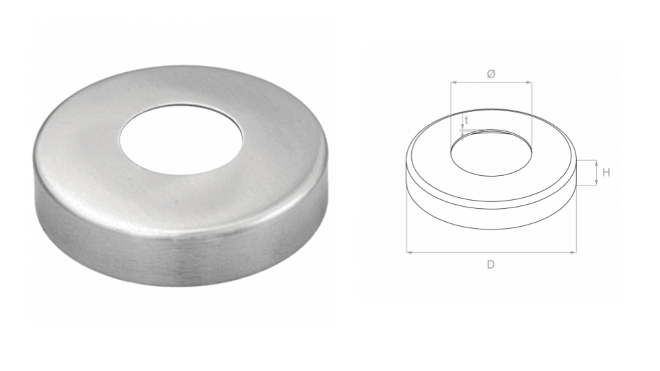 Nosegvāks 48,3 D105 H20 t1 AISI 304