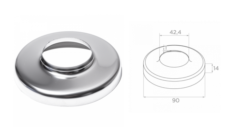 Nosegvāks 40 D95 H19 t0,5 AISI 304