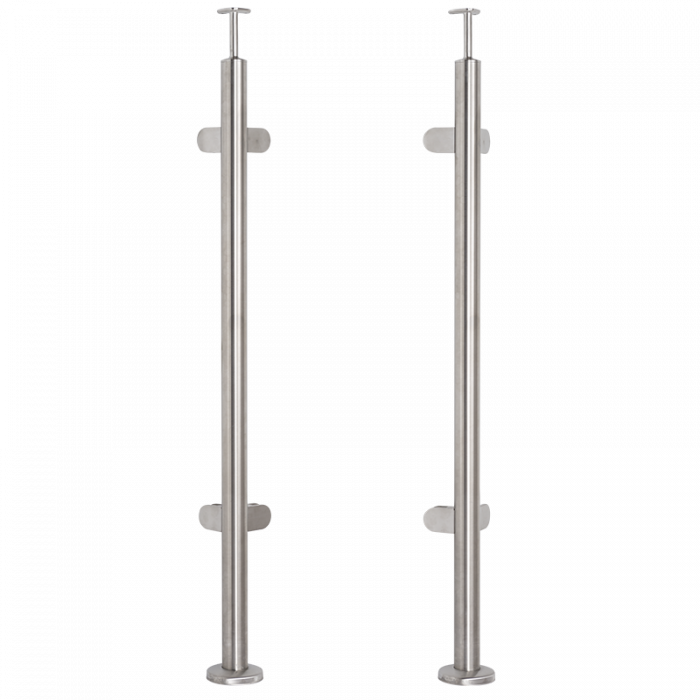 INOX Stikla Margu statnis, stūra, ar 4 stikla turētājiem,  D42,4 H1060 AISI 304