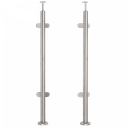 INOX Stikla Margu statnis, stūra, ar 4 stikla turētājiem,  D42,4 H1060 AISI 304