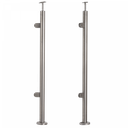 INOX Stikla Margu statnis, kresajā pusē 2 stikla turētāji, D42,4 H1060 AISI 304