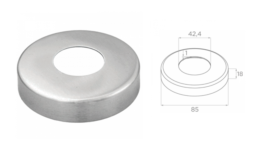Nosegvāks 42,4 D85 H15 t1 AISI 304