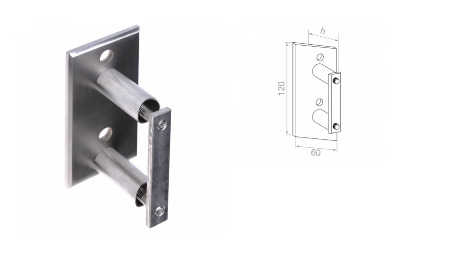 Anclaje pared  42,4 a50 b82 AISI 304