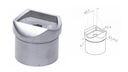 Handrail holder for pasting on 42,4 h6 D42,4x2 AISI 304