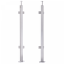 [i31.2471.4ES] INOX Stikla Margu statnis, stūra, ar 4 stikla turētāiem, 40x40 H1060mm, AISI 304