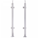 INOX Stikla Margu statnis, stūra, ar 4 stikla turētāiem, 40x40 H1060mm, AISI 304