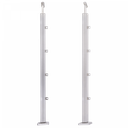 [i31.3179.4ES] INOX Margu statnis, ar 4 šķērstieņu turētājiem, 40x40 H960mm, AISI 304