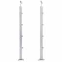 INOX Margu statnis, ar 4 šķērstieņu turētājiem, 40x40 H960mm, AISI 304