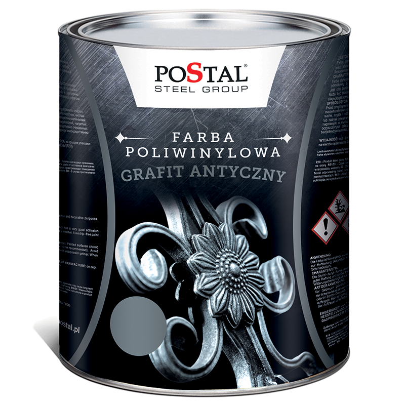 Krāsa polivinīla, grafīta antīka (1L)