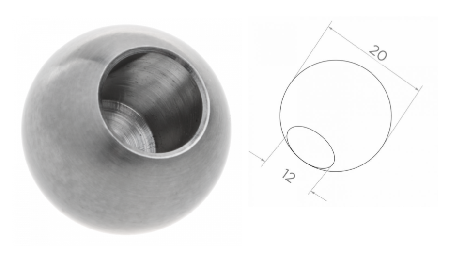 Bola final D20 d12 AISI 316