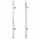 INOX Stikla Margu statnis, labajā pusē 2 stikla turētāji, 40x40 H1060mm, AISI 304