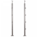 [i31.1610.4BS] INOX Margu statnis, ar 4 šķērstieņu turētājiem,  D42,4 H1060mm, AISI 304