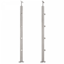 INOX Margu statnis, ar 4 šķērstieņu turētājiem, D42,4 H1060mm AISI 304 (Pulēts)