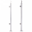[i31.2465.4ES] INOX Stikla Margu statnis, kreisajā pusē 2 stikla turētāji, 40x40 H1060mm, AISI 304