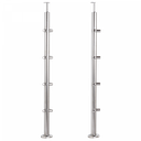 INOX Margu statnis, stūra, ar šķērstieņu turētājiem 42,4 H1060mm, AISI 304 (Pulēts)