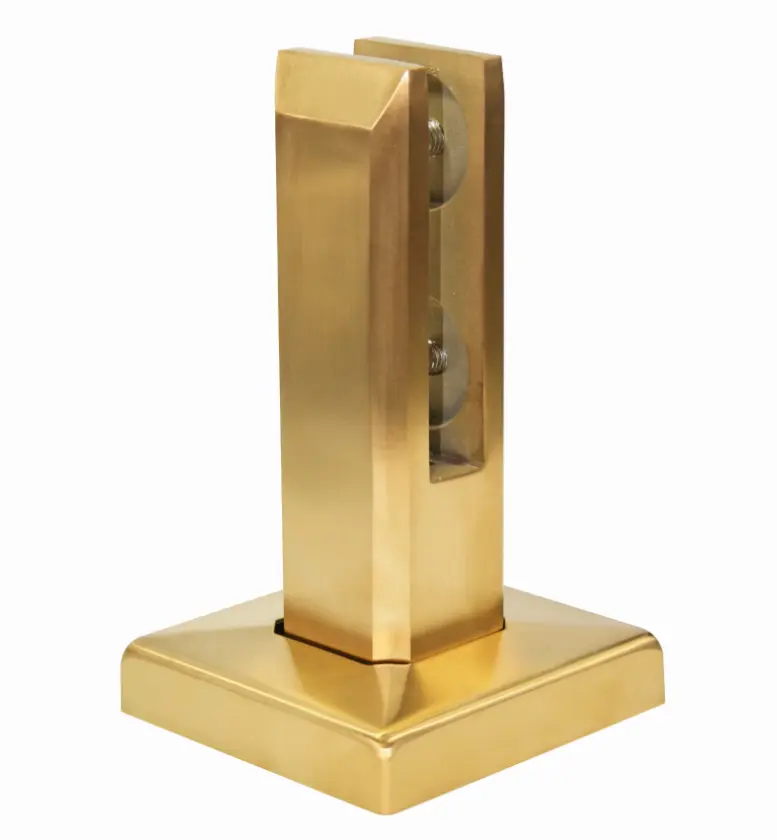 Держатель стекла h182 50x50mm, для стекла 12-17,52mm, AISI304 PVD Золото