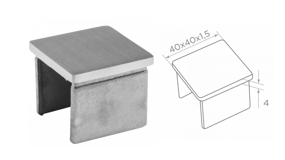 Gala korķis 40x40x1,5 h4 AISI 304