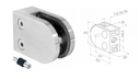 Стеклодержатель 63x45x28mm AISI 304 шлифованный