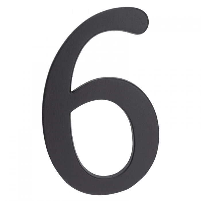 Alumīnija cipars &quot;6&quot; melns/brūns190 mm