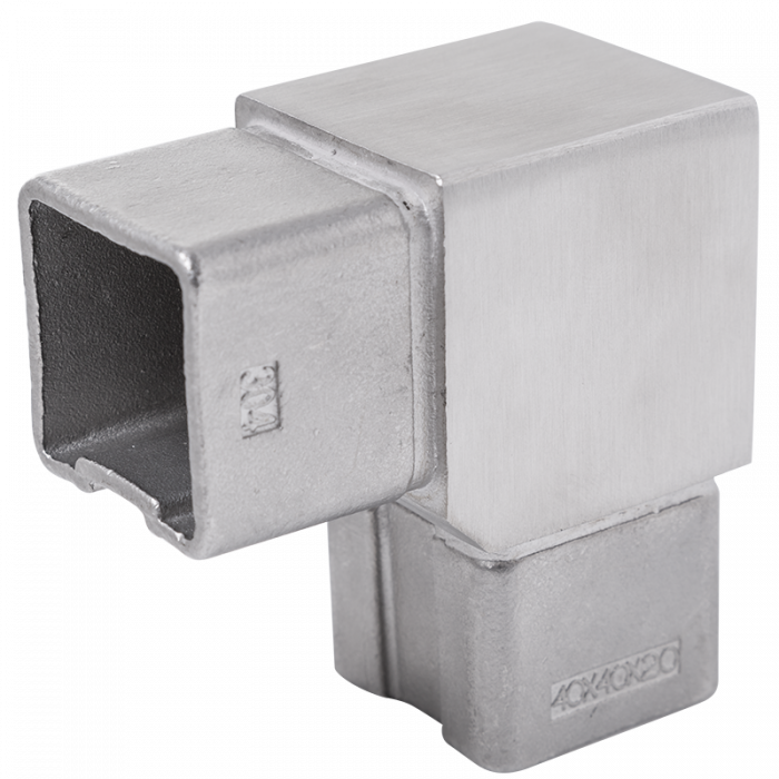 Railing connector, knee 40x40 mm H45mm AISI 304