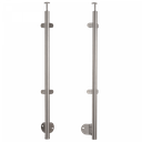 INOX Stikla Margu statnis, stūra, ar 4 stikla turētājiem,  D42,4 H1230mm, AISI 304