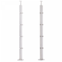 INOX Margu statnis, stūra, ar šķērstieņu turētājiem, 40x40 H1060mm, AISI 304