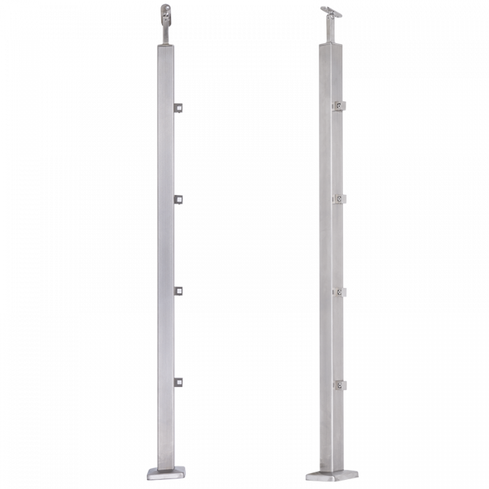 INOX Margu statnis, ar šķērstieņa turētājiem 40x40 H1060mm, AISI 304