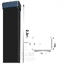 Metāla stabs H2.5m 60x40x1.2mm, RAL9005