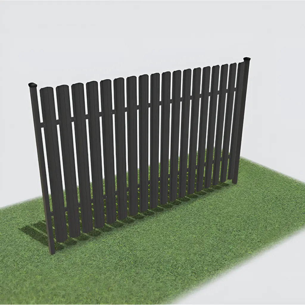 Picket fence section L2500 x H1500mm x 18 pickets, RAL7016