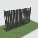Metal picket fence section L2500 x H1500mm x 18 pickets, RAL8017 