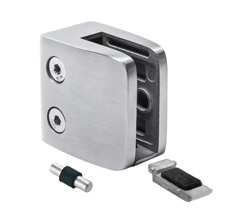 Glass clamp 52x52x32mm AISI 316 satin