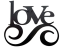 Inscription Love - metal wall decoration 430 x 500 mm