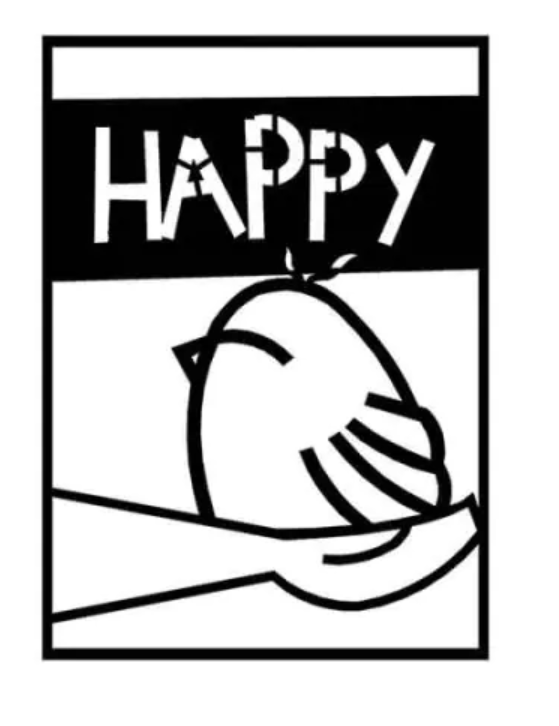 Happy - metal wall decoration 700 x 500 mm