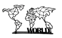 World Map - metal standing ornament 160x300x2 mm