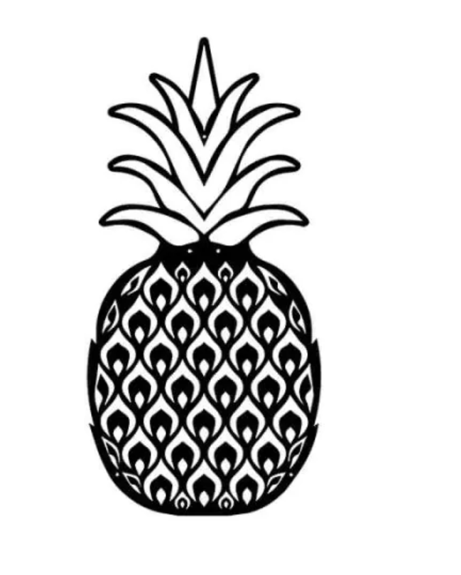 Pineapple - metal wall decoration 700 x 350 mm