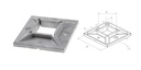 Bottom fastening 40x40 D100x100 d74 a2x11 h16 AISI 304