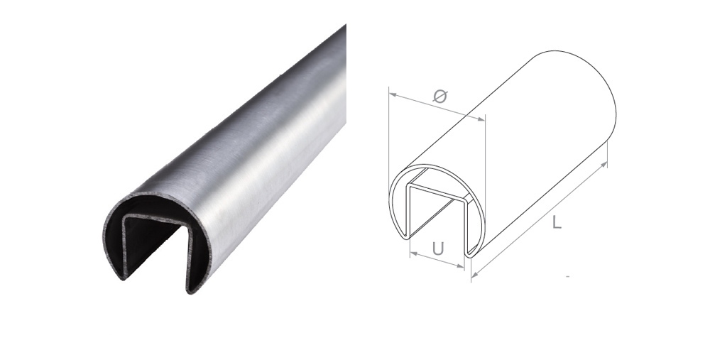 Barandillas para vidrio 42,4 U24 L2500 AISI 304