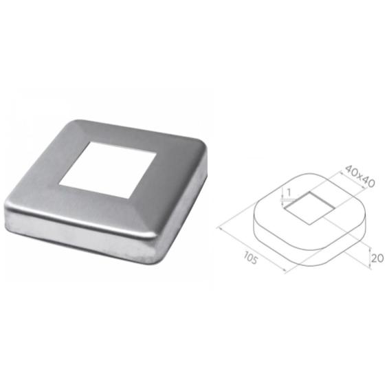 Cover 40x40, D105x105, H20 ,t0.8mm, AISI 304