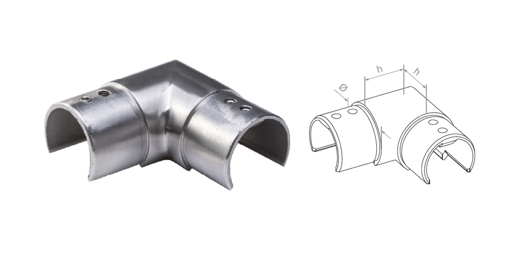 Handrail glass holder - D42,4x1,5 H30 AISI 304