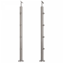 [i31.1606.4BS] INOX Margu statnis, ar 4 šķērstieņa turētājiem, slīpēts D42,4 H960mm, AISI 304