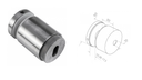 Point glass holder d50mm, M10, with adjustance AISI304 satin (8-21.52mm)
