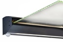 Alumīnija profils stikla nojumei ar LED gaismu, komplekts L1400 mm (RAL 7016)