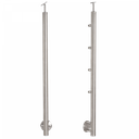 [i31.4246.4BS] INOX Margu statnis, ar 4 šķērstieņu turētājiem, D42,4 H1130mm, AISI 304