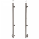 Right balustrade post made of stainless steel D42.4 / H1230 mm, 2 handles, ground